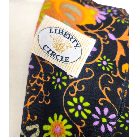 70s Vintage Liberty Circle Witchy Floral Long Sleeve Maxi Dress med large - Picture 8 of 9
